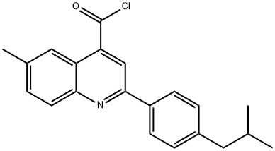 2-(4-异丁基苯基)-6-甲基喹啉-4-甲酰氯,1160253-59-7,结构式