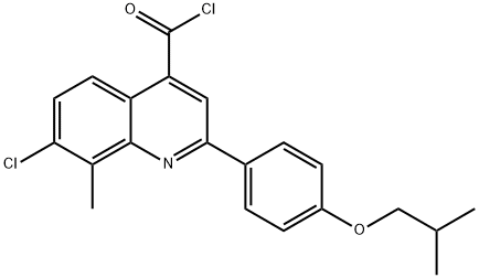 7-chloro-2-(4-isobutoxyphenyl)-8-methylquinoline-4-carbonyl chloride 化学構造式