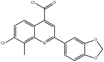 2-(1,3-苯并二唑-5-基)-7-氯-8-甲基喹啉-4-甲酰氯, 1160256-75-6, 结构式