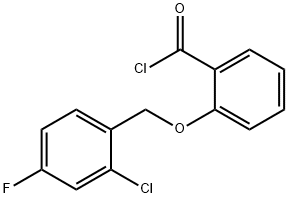 2-[(2-chloro-4-fluorobenzyl)oxy]benzoyl chloride 化学構造式