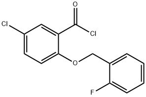 5-chloro-2-[(2-fluorobenzyl)oxy]benzoyl chloride 化学構造式