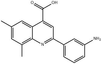 2-(3-アミノフェニル)-6,8-ジメチルキノリン-4-カルボン酸 化学構造式