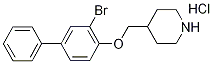 4-{[(3-Bromo[1,1'-biphenyl]-4-yl)oxy]-methyl}piperidine hydrochloride 化学構造式