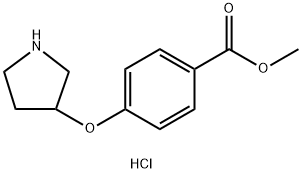 4-(吡咯烷-3-基氧基)苯甲酸甲酯盐酸盐, 1220033-95-3, 结构式