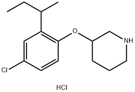 3-[2-(sec-Butyl)-4-chlorophenoxy]piperidinehydrochloride Struktur