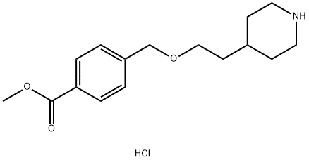 Methyl 4-{[2-(4-piperidinyl)ethoxy]-methyl}benzoate hydrochloride 结构式