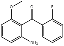 (2-Amino-6-methoxyphenyl)(2-fluorophenyl)methanone 化学構造式