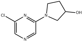 1-(6-Chloro-2-pyrazinyl)-3-pyrrolidinol 化学構造式