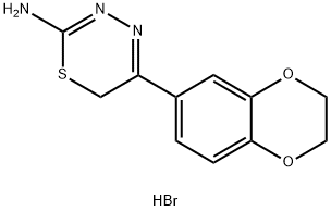 5-(2,3-Dihydro-benzo[1,4]dioxin-6-yl)-6H-[1,3,4]-thiadiazin-2-ylamine hydrobromide 化学構造式