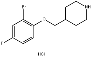 4-[(2-Bromo-4-fluorophenoxy)methyl]piperidinehydrochloride Struktur