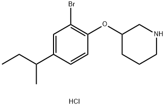 3-[2-Bromo-4-(sec-butyl)phenoxy]piperidinehydrochloride,1220032-73-4,结构式