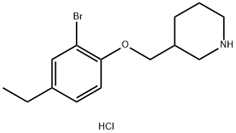 3-[(2-Bromo-4-ethylphenoxy)methyl]piperidinehydrochloride,1220030-46-5,结构式