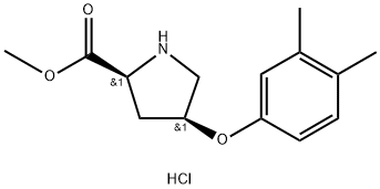 Methyl (2S,4S)-4-(3,4-dimethylphenoxy)-2-pyrrolidinecarboxylate hydrochloride Structure