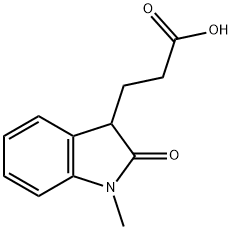 3-(1-Methyl-2-oxo-2,3-dihydro-1H-indol-3-yl)-propionic acid 化学構造式