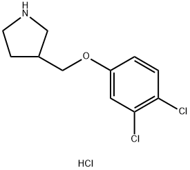 3-[(3,4-Dichlorophenoxy)methyl]pyrrolidinehydrochloride 结构式