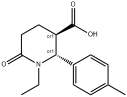 (2R,3R)-1-Ethyl-6-oxo-2-p-tolyl-piperidine-3-carboxylic acid Struktur