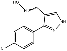 3-(4-クロロフェニル)-1H-ピラゾール-4-カルブアルデヒドオキシム 化学構造式