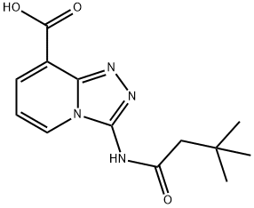 3-[(3,3-二甲基丁酰)氨基][1,2,4]三唑并[4,3-A]吡啶-8-羧酸 结构式