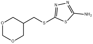 5-[(1,3-二氧己环-5-基甲基)硫代]-1,3,4-噻二唑-2-胺 结构式