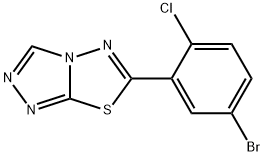 6-(5-溴-2-氯苯基)[1,2,4]三唑并[3,4-B][1,3,4]噻二唑,1071415-74-1,结构式