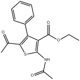 3-thiophenecarboxylic acid, 5-acetyl-2-(acetylamino)-4-phe Structure