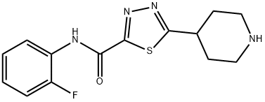 N-(2-氟苯基)-5-哌啶-4-基-1,3,4-噻二唑-2-甲酰胺, 1217862-72-0, 结构式