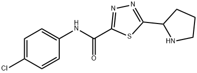 N-(4-氯苯基)-5-吡咯烷-2-基-1,3,4-噻二唑-2-甲酰胺 结构式