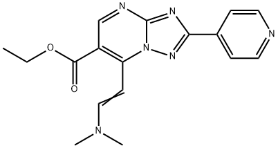 7-[(E)-2-(二甲基氨基)乙烯基]-2-吡啶-4-基[1,2,4]三唑并[1,5-A]嘧啶-6-甲酸乙酯,1306753-67-2,结构式