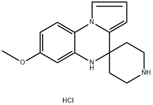 7-Methoxy-4,5-dihydrospiro[pyrrolo(1,2-a)-quinoxaline-4,4'-piperidine] hydrochloride 结构式