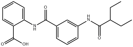 2-[[3-(2-乙基丁酰氨基)苯基]羰基氨基]苯甲酸,890982-85-1,结构式