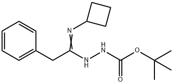2-(1-(环丁基亚氨基)-2-苯乙基)肼-1-羧酸叔丁酯,1053657-71-8,结构式