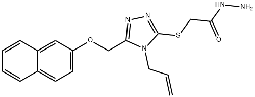 2-({4-烯丙基-5-[(2-萘氧基)甲基]-4H-1,2,4-三唑-3-基}硫代)乙酰肼,1306739-09-2,结构式