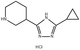 3-(5-Cyclopropyl-4H-1,2,4-triazol-3-yl)piperidine dihydrochloride Struktur