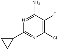 6-Chloro-2-cyclopropyl-5-fluoropyrimidin-4-amine 化学構造式