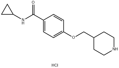 N-Cyclopropyl-4-(piperidin-4-ylmethoxy)benzamide hydrochloride 化学構造式