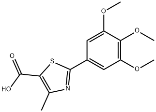 4-甲基-2-(3,4,5-三甲氧苯基)-5-噻唑羧酸, 77853-51-1, 结构式