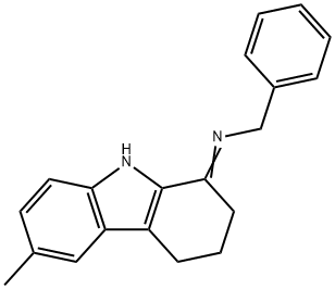 N-(6-Methyl-2,3,4,9-tetrahydro-1H-carbazol-1-ylidene)-1-phenylmethanamine 化学構造式