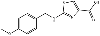 2-[(4-甲氧基苄基)氨基]-1,3-噻唑-4-甲酸 结构式