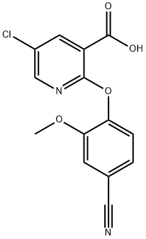 5-氯-2-(4-氰基-2-甲氧基苯氧基)烟酸, 1255147-24-0, 结构式