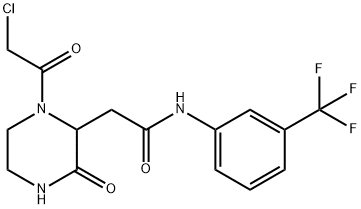 2-[1-(Chloroacetyl)-3-oxopiperazin-2-yl]-N-[3-(trifluoromethyl)phenyl]acetamide Struktur