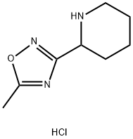 2-(5-メチル-1,2,4-オキサジアゾール-3-イル)ピペリジン塩酸塩 化学構造式