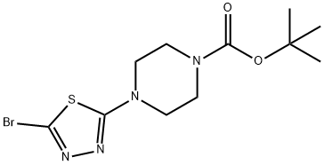 4-(5-ブロモ-1,3,4-チアジアゾール-2-イル)ピペラジン-1-カルボン酸TERT-ブチル 化学構造式