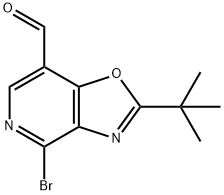 4-溴-2-(叔丁基)恶唑并[4,5-C]吡啶-7-甲醛, 1305325-00-1, 结构式
