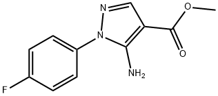 5-アミノ-1-(4-フルオロフェニル)-1H-ピラゾール-4-カルボン酸メチル 化学構造式