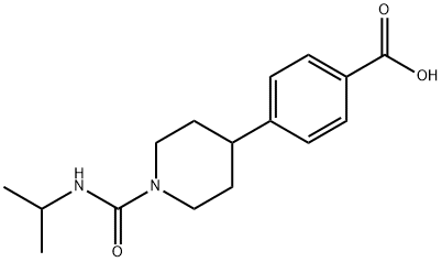 4-{1-[(Isopropylamino)carbonyl]-piperidin-4-yl}benzoic acid 化学構造式