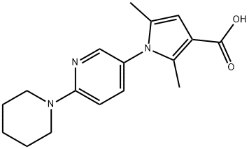 2,5-Dimethyl-1-(6-piperidin-1-ylpyridin-3-yl)-1H-pyrrole-3-carboxylic acid Structure