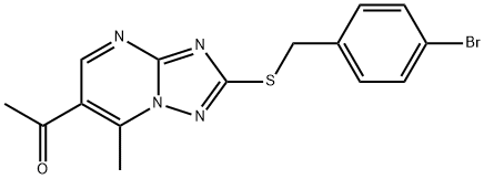 1-{2-[(4-Bromobenzyl)thio]-7-methyl[1,2,4]-triazolo[1,5-a]pyrimidin-6-yl}ethanone Structure