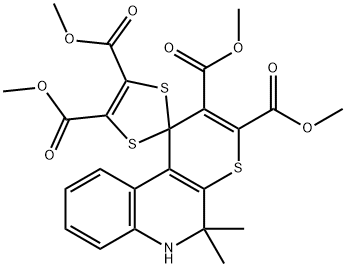 Tetramethyl 5',5'-dimethyl-5',6'-dihydrospiro[1,3-dithiole-2,1'-thiopyrano[2,3-c]quinoline]-2',3' Struktur