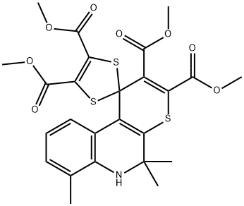 四甲基5,5,7-三甲基-5,6-二氢螺[硫代吡喃并[2,3-C]喹啉-1,2'-[1,3]二硫烷]-2,3,4',5'-四羧酸 结构式