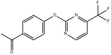 1-(4-{[4-(Trifluoromethyl)pyrimidin-2-yl]oxy}phenyl)ethanone Struktur